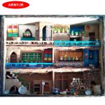 تابلو تزئینی روستا حیاط و ایوان دو طبقه